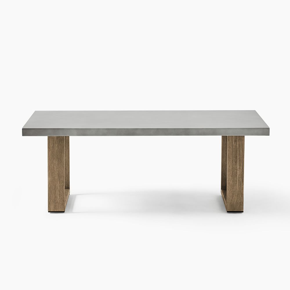 Concrete Outdoor Coffee Table Weathered Wood West Elm
