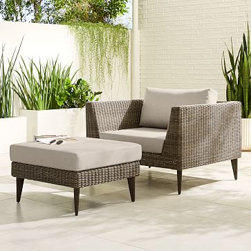 Marina Outdoor Lounge Chair & Ottoman Set | West Elm