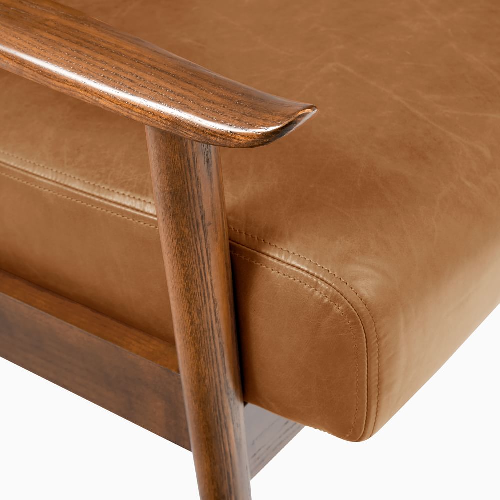 MidCentury Leather Show Wood Chair West Elm
