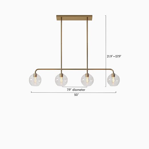Sculptural 4-Light Globe Pendant (50 