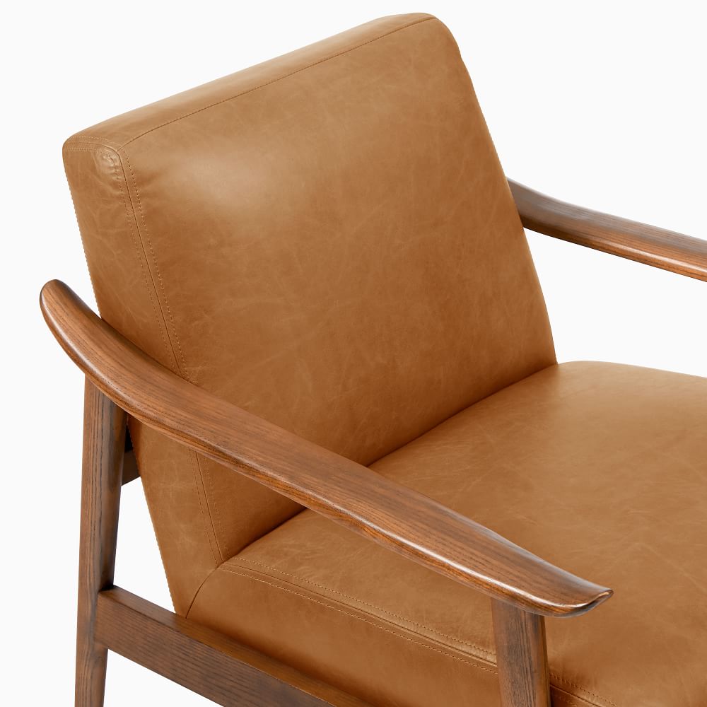 MidCentury Leather Show Wood Chair West Elm