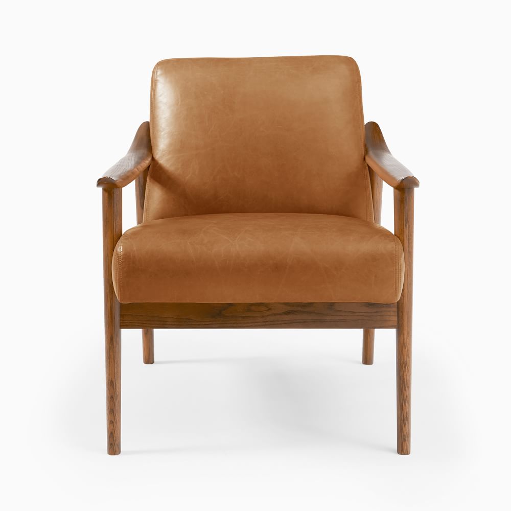 MidCentury Leather Show Wood Chair West Elm