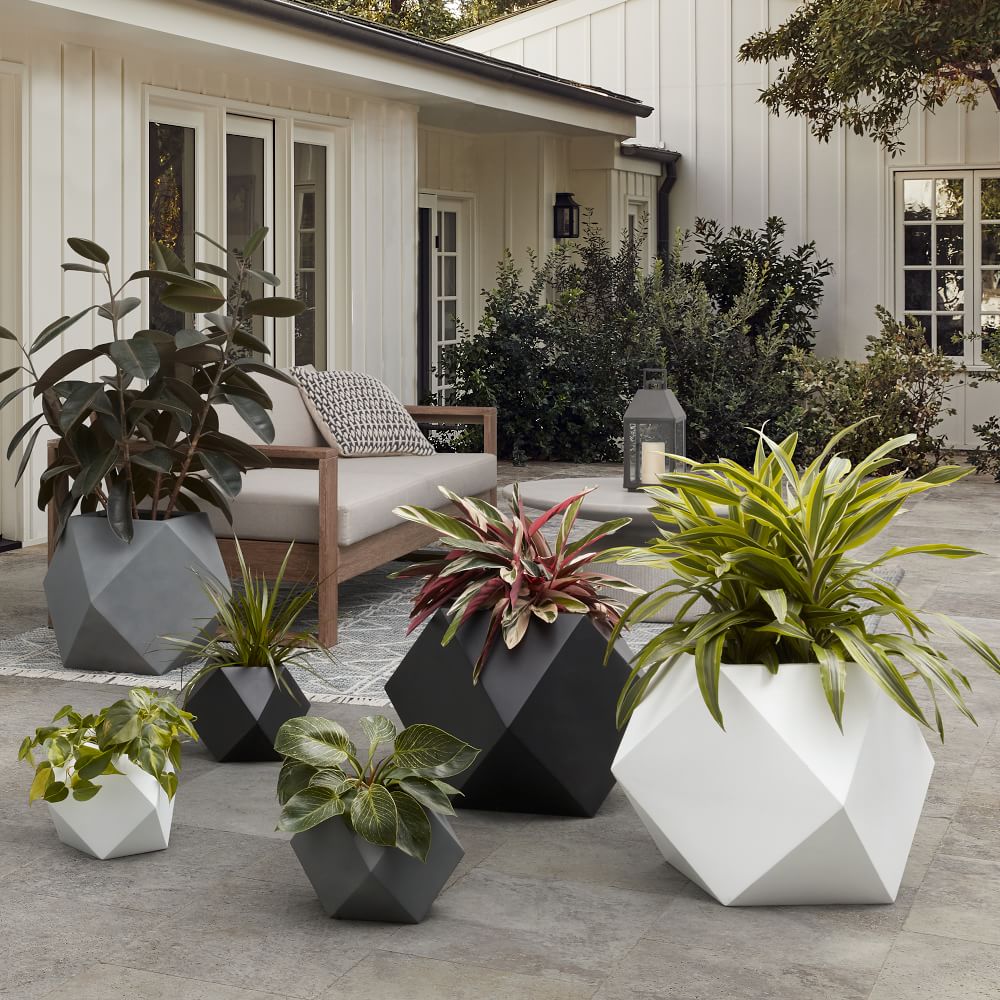 Faceted Modern Indoor/Outdoor Planters West Elm
