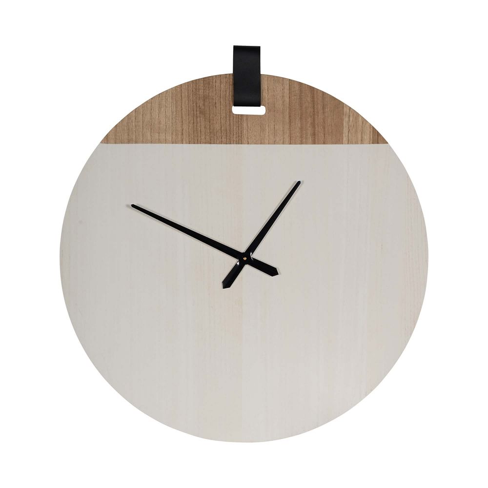 Hanging Wall Clock w/ Leather Strap West Elm