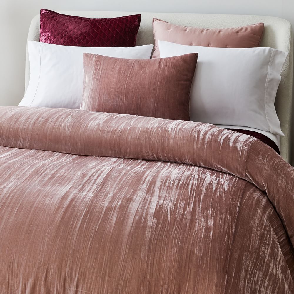 Crinkle Velvet Duvet Cover & Shams (InStock & Ready to Ship) West Elm