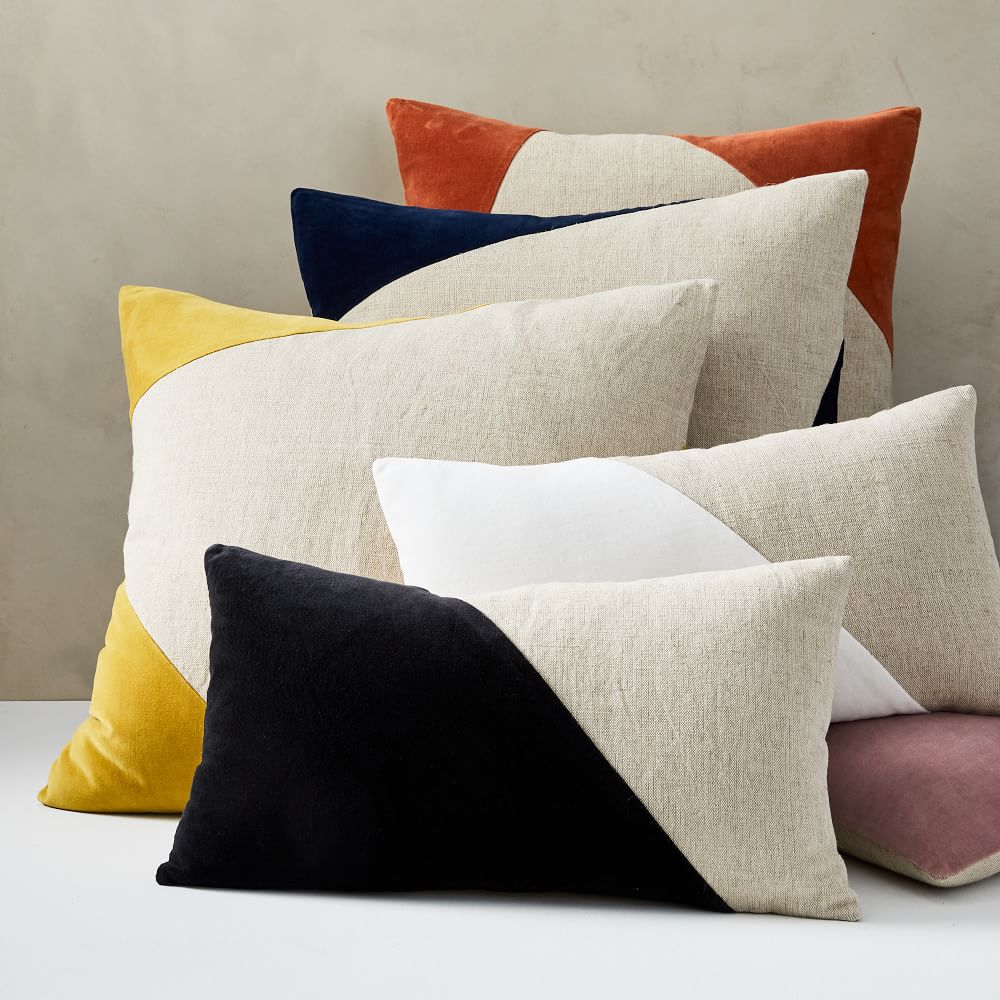 West Elm Border Stripe aqua  standard pillowcases Set 2  New