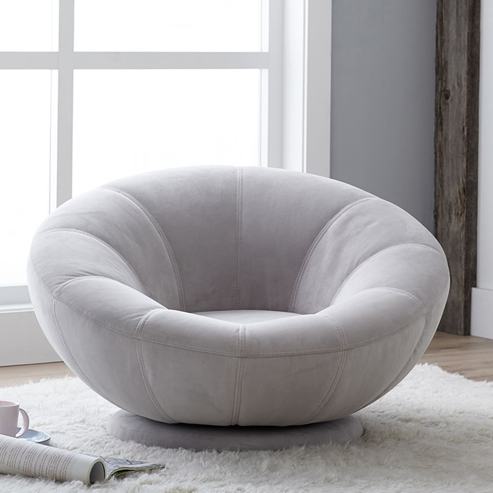 Petite Groovy Swivel Chair West Elm