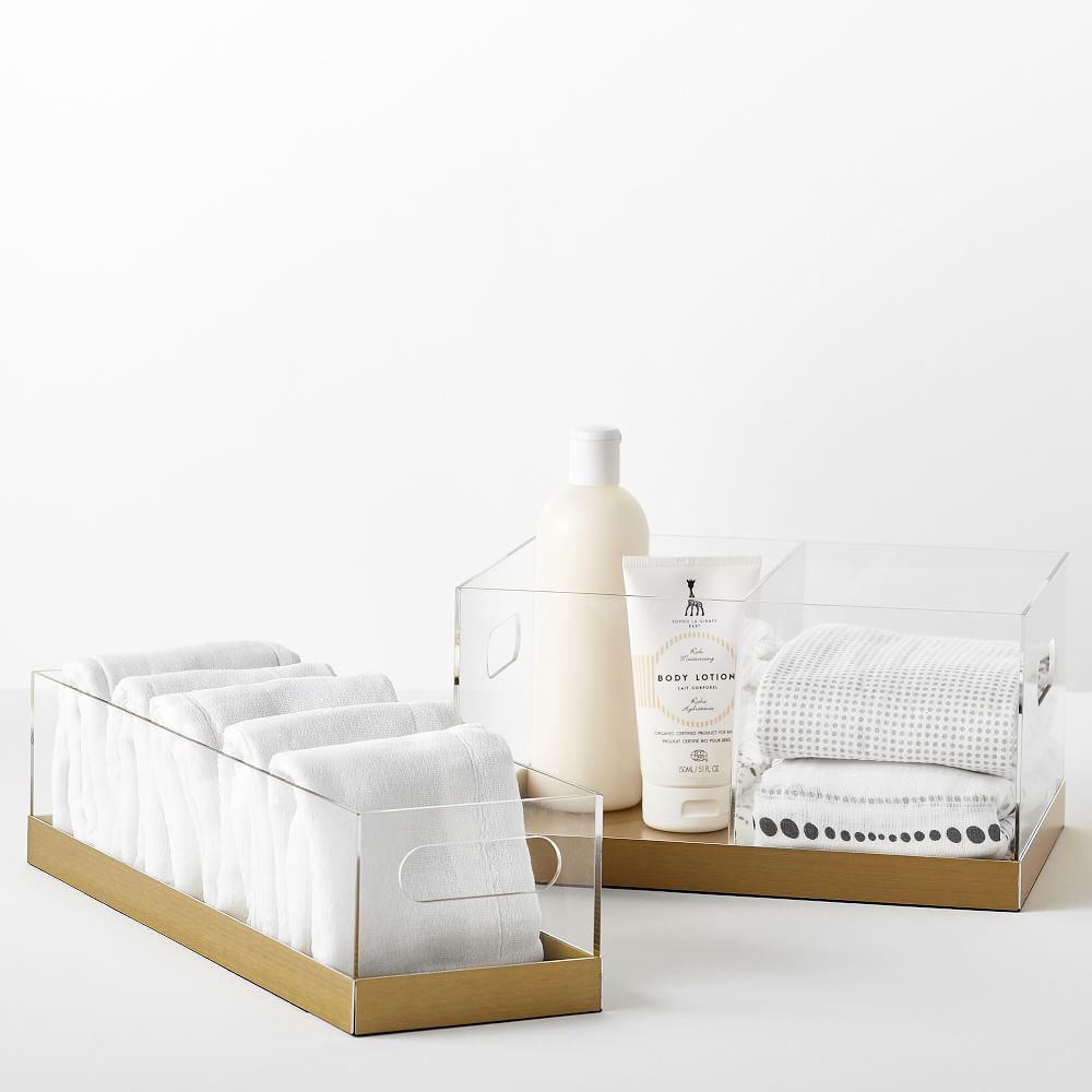 Acrylic & Brass Nursery Storage West Elm