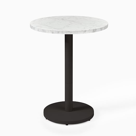 Orbit Restaurant Dining Table Marble, Small Round White Bistro Table