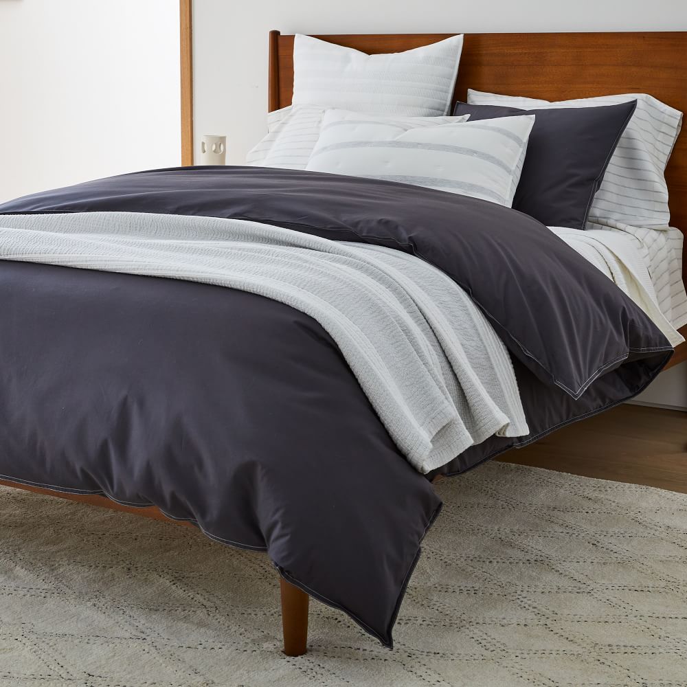 Organic Washed Cotton Percale Duvet Cover & Shams | West Elm