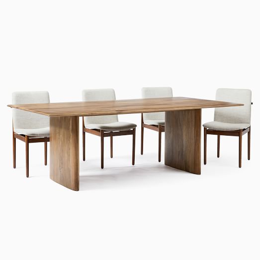 Extra Deep Anton Solid Wood Dining Table, Extra Long Dining Table And Chairs