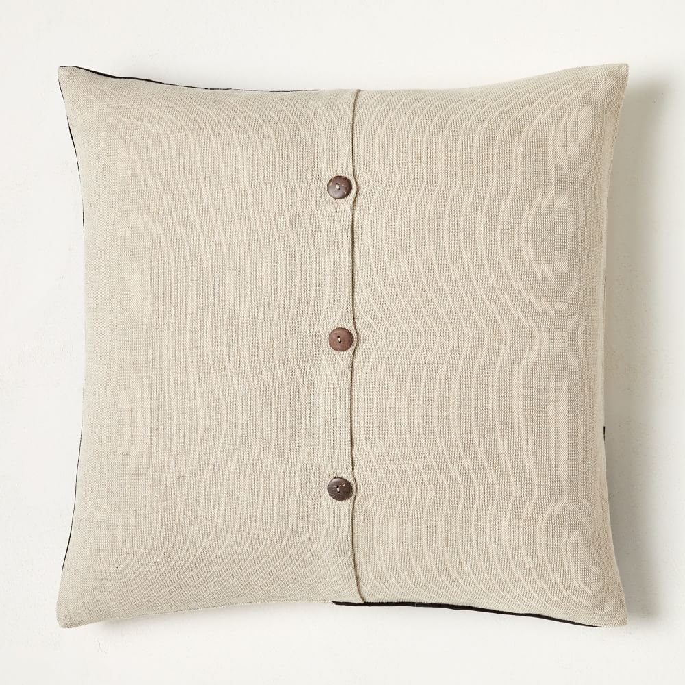 Cotton Linen & Velvet Corners Pillow Cover (24"x24") West Elm