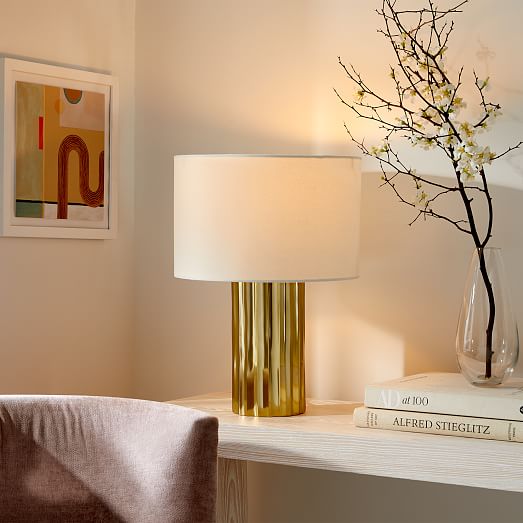 Luxe Crushed Velvet Table Lamp Bedside Tablelamp Gold Lamp & Shade Bundle 