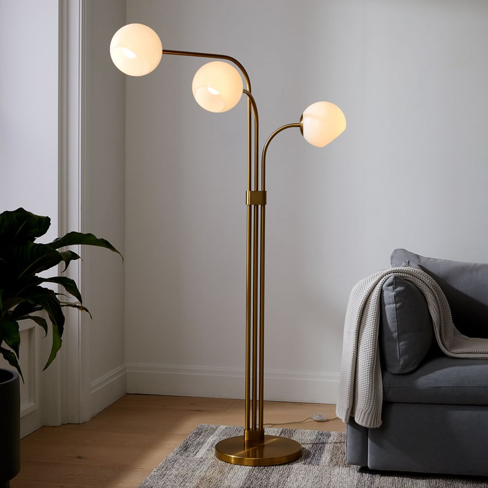 Staggered Glass 3-Light Adjustable Floor Lamp (67