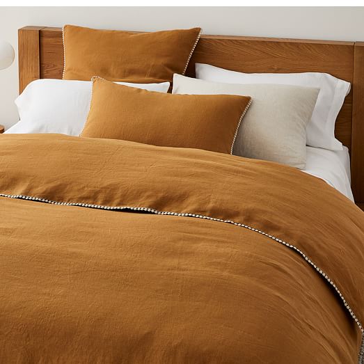 gold linen duvet cover