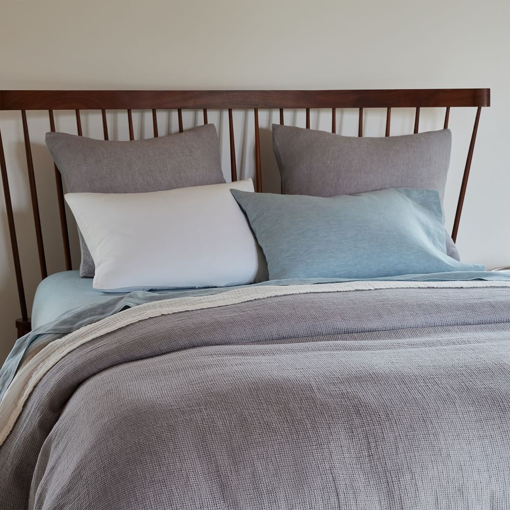 European Flax Linen Mini Waffle Duvet Cover & Shams West Elm