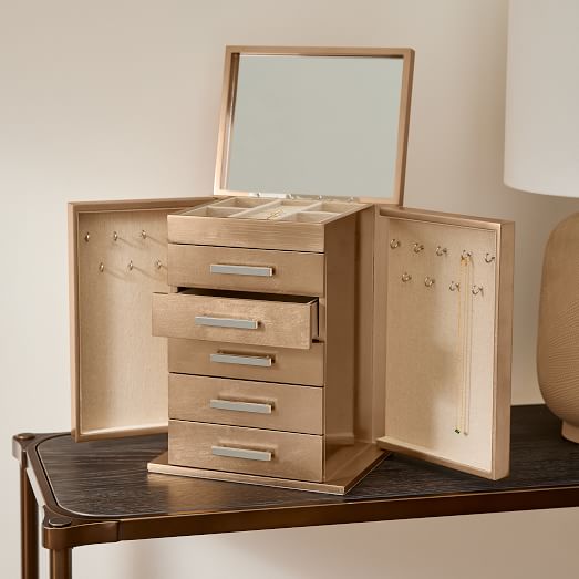 Mid-Century Jewelry Box - Vertical (Champagne Lacquer)