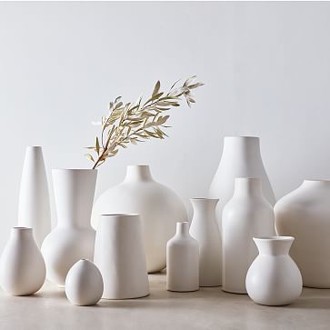 Creative White Face Ceramic Vase Matte Glazed Tabletop Modern Home Decor 