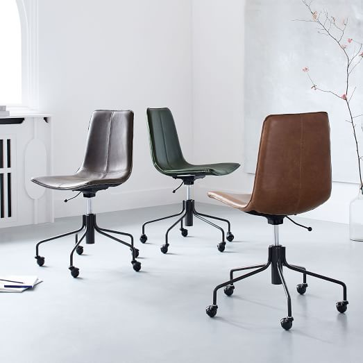 leather office chair west elm