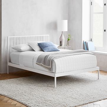 Durham Bed, Wrought Iron Twin Bed White