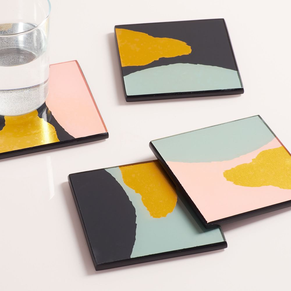 Gold Foil Coasters (Set of 4) West Elm