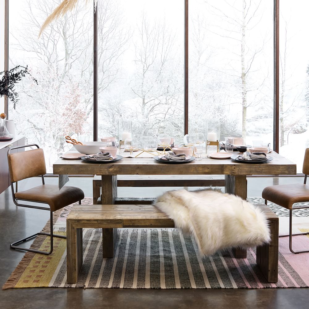 Industrial Cantilever Leather Dining Chair West Elm