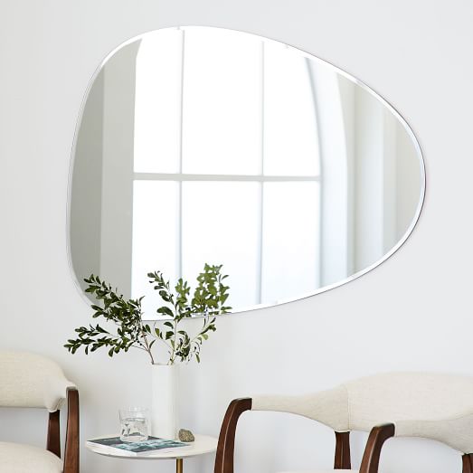 Frameless Asymmetrical Wall Mirror 46 Frameless Asymmetrical Wall Mirror 46, Frameless Large Mirrors For Walls