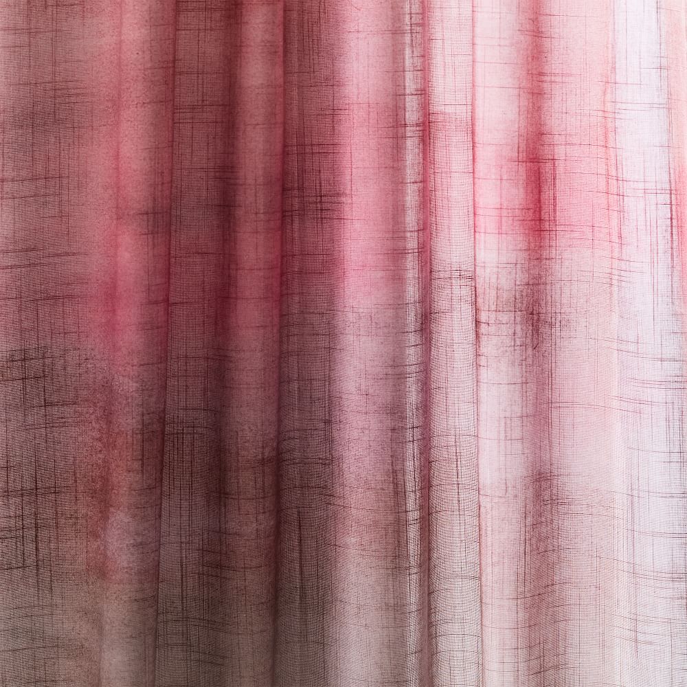 Sheer Cotton Painted Ombre Curtains (Set of 2) Dusty Blush West Elm