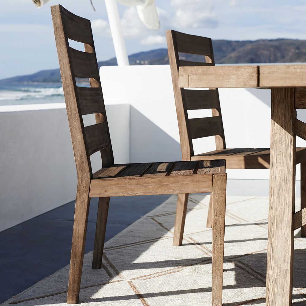 Jardine Outdoor Ladderback Chair - Driftwood | West Elm