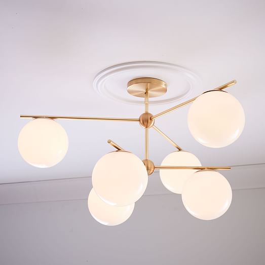 west elm milk glass chandelier