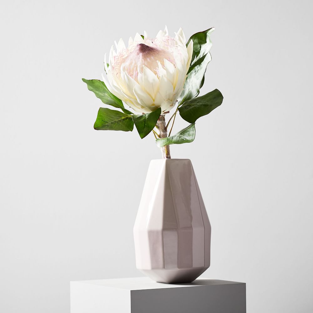 Faux White King Protea Stem West Elm