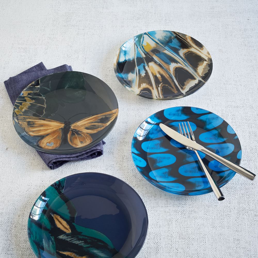 Details about   Ganz E9 Dining Butterfly Glass Plates 6in 3pc Set EA14103 Choose Design 