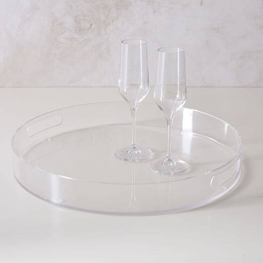 Clear Round Flat Serving Tray 