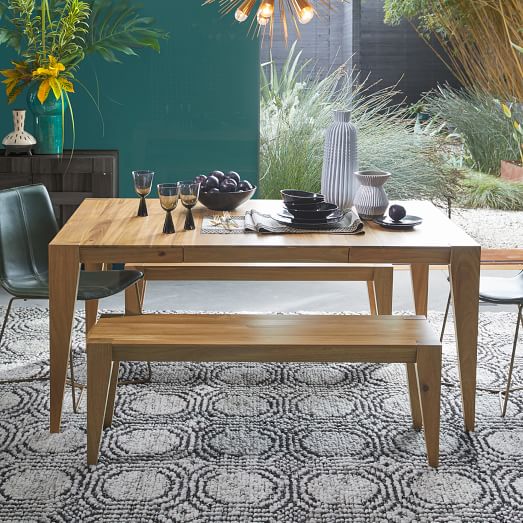 west elm dining table with bench