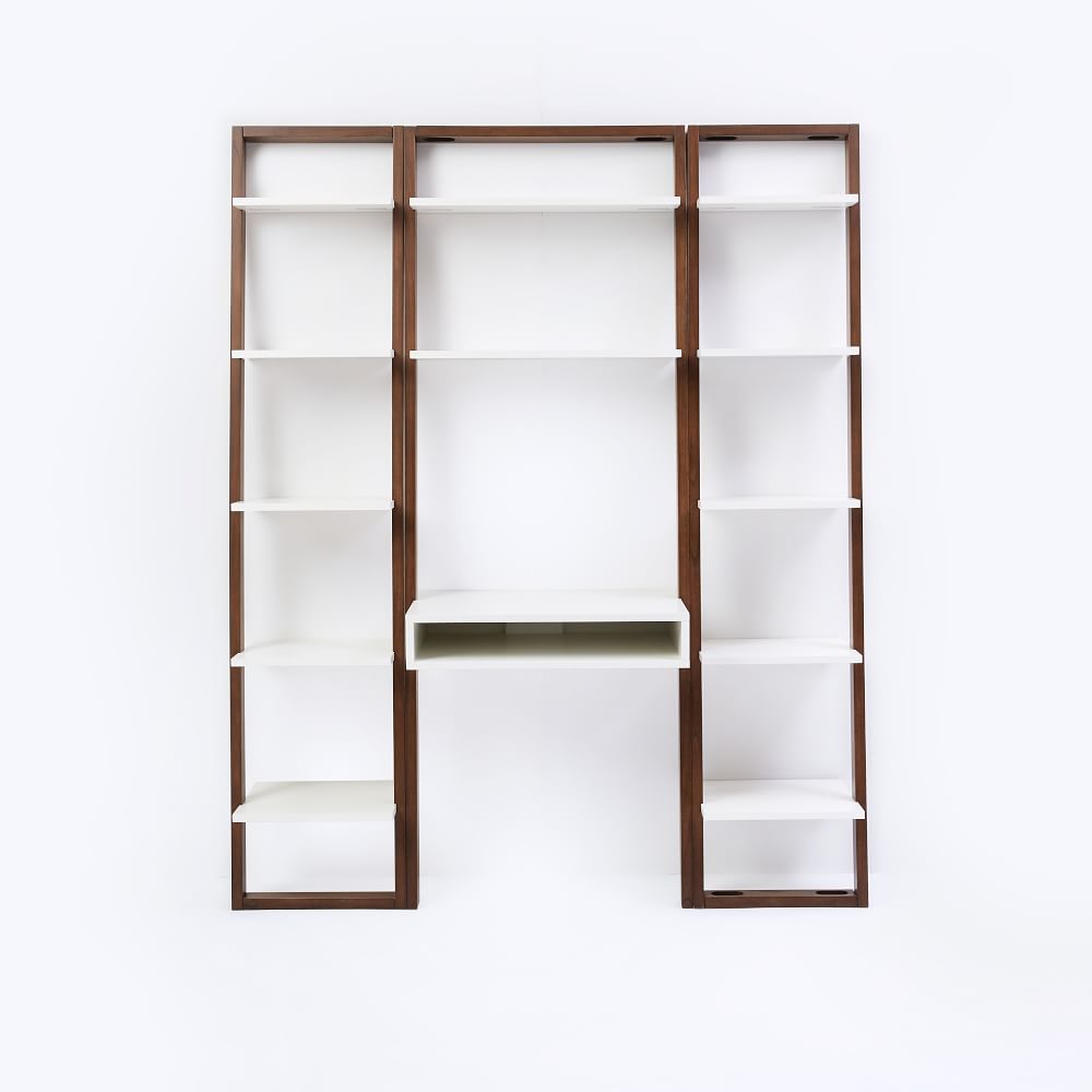 Ladder Shelf Desk & Narrow Bookshelf Set (63") West Elm