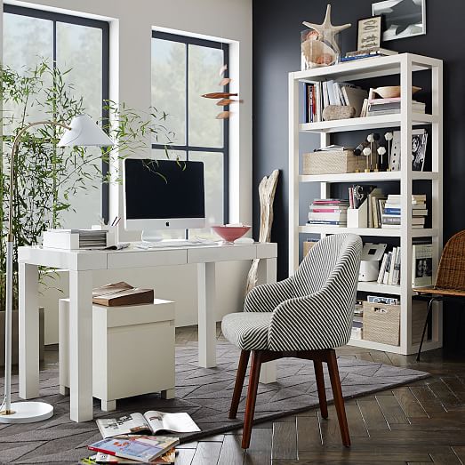 Parsons Tower, West Elm Bookcase White
