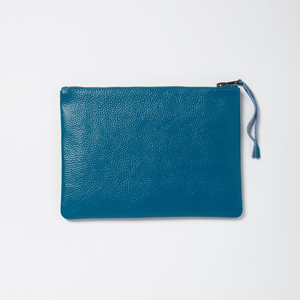 Solid Leather Zipper Case Small West Elm