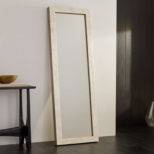 Parsons Bone Inlay Floor Mirror 24 W X 72 Parsons Bone Inlay Floor Mirror 24 W, White Wood Frame Floor Mirror