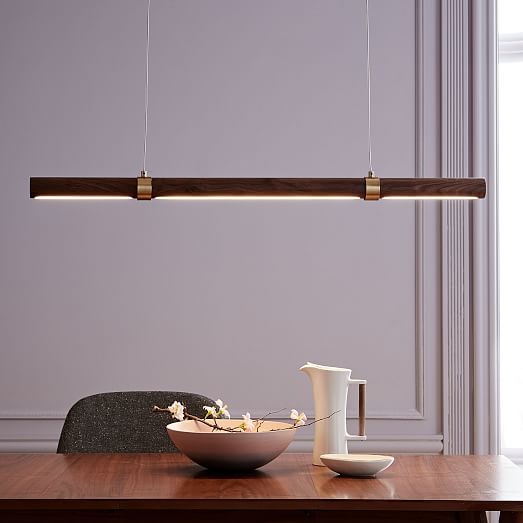 wood linear suspension light