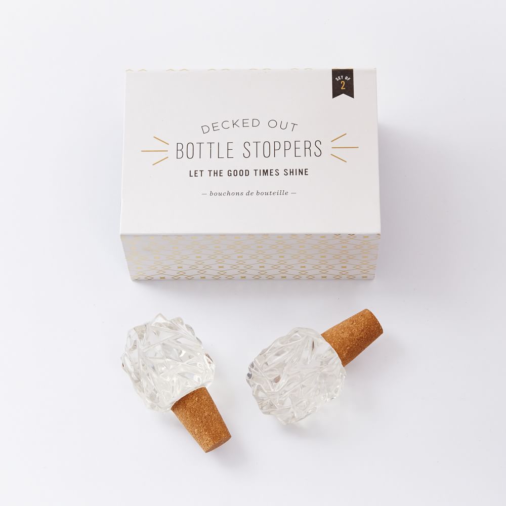 Decked Out Glacier Wine Bottle Stoppers (Set of 2), Bar Accessories West Elm
