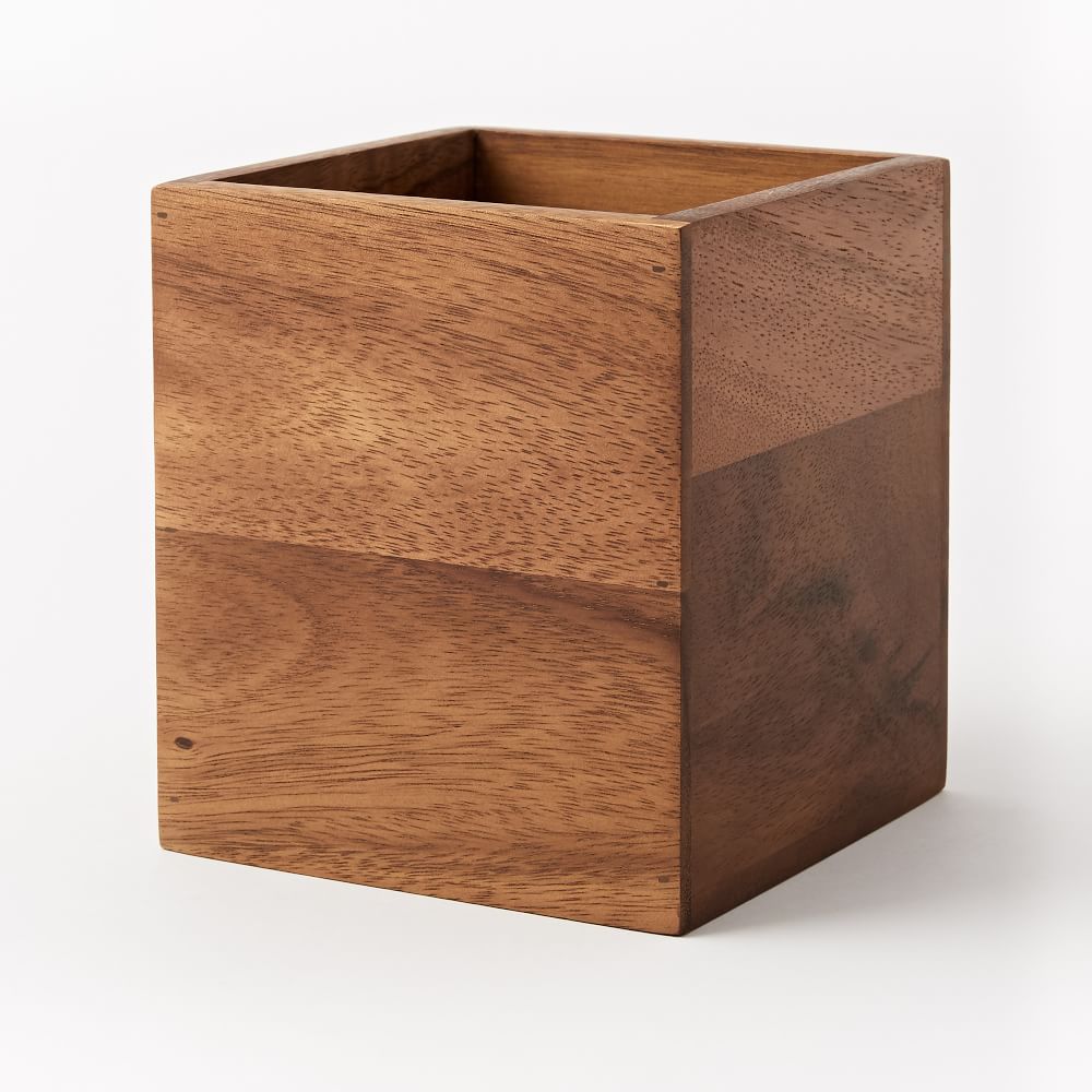 Acacia Wood Utensil Holder, Kitchen Storage Solutions West Elm