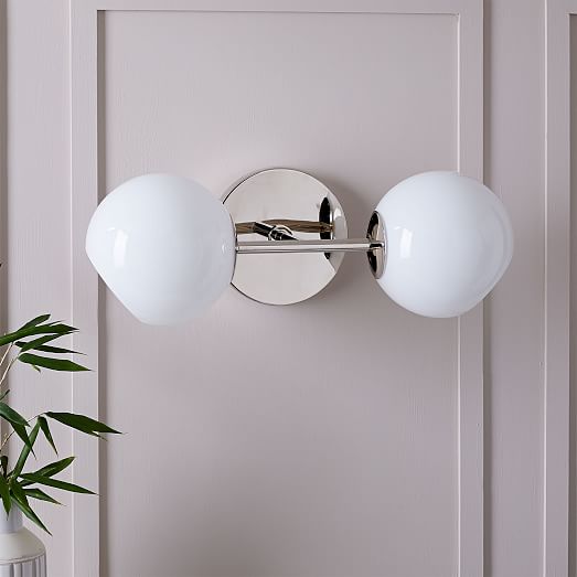 Staggered Glass Wall Sconce Double - West Elm Wall Sconce Plug In