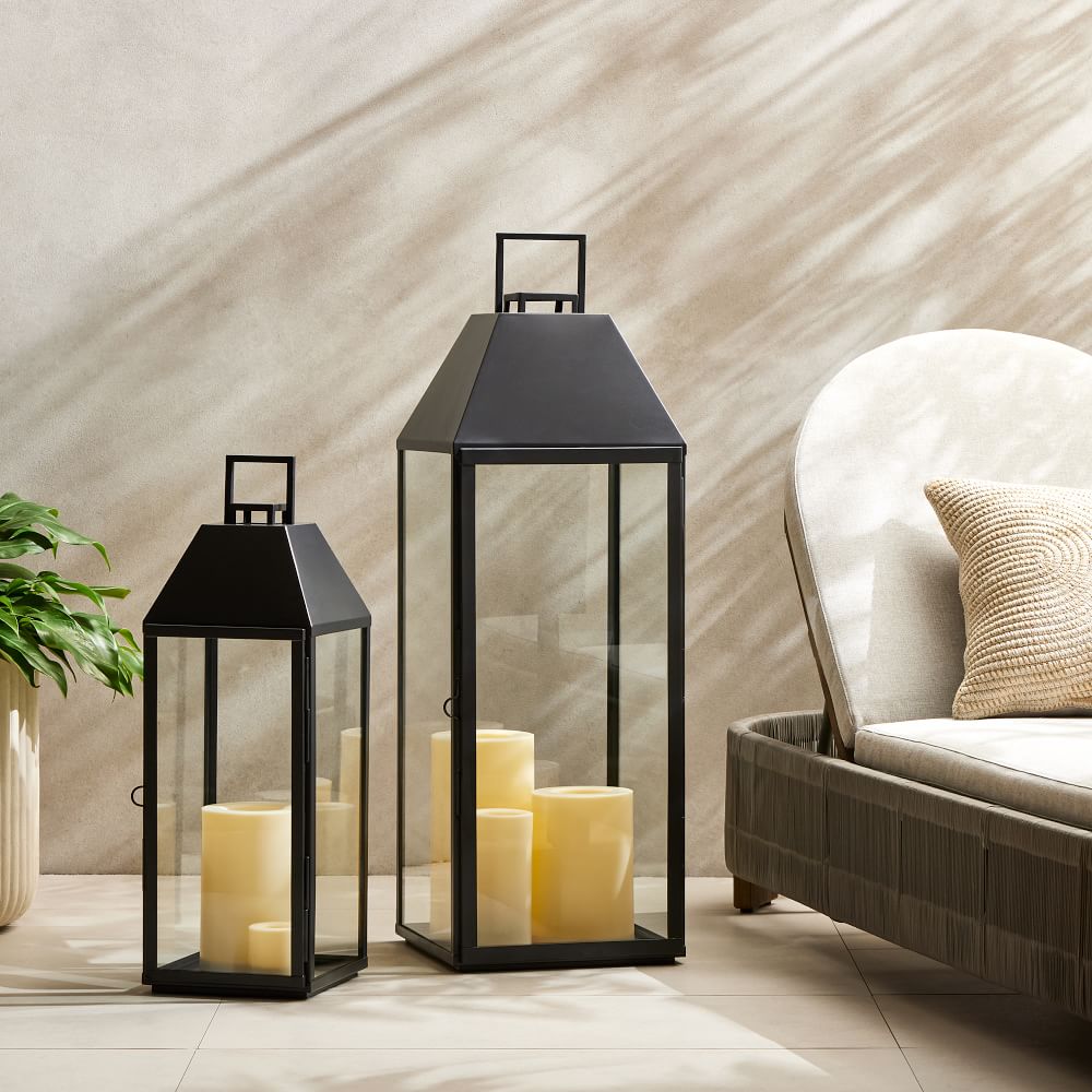 Modern Black Metal Outdoor Lanterns | West Elm