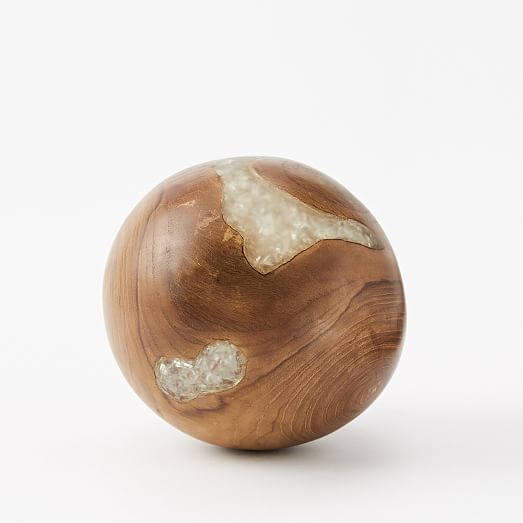 Wood + Resin Sphere, Decorative Accents