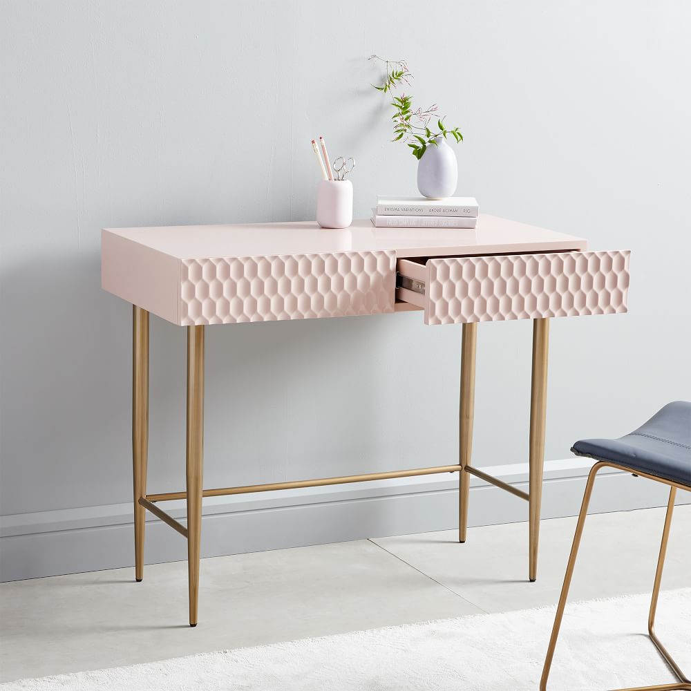 Audrey Mini Desk Blush West Elm