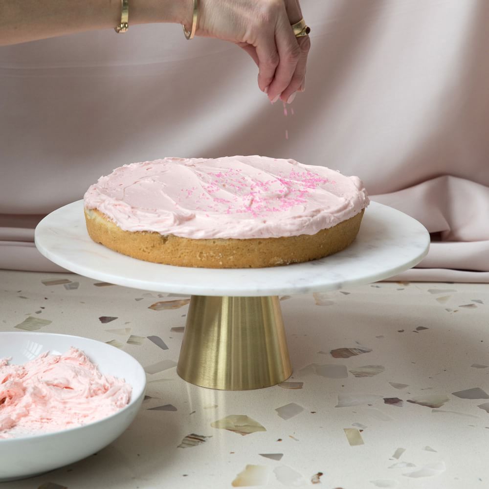Madison Marble & Brass Cake Stand West Elm