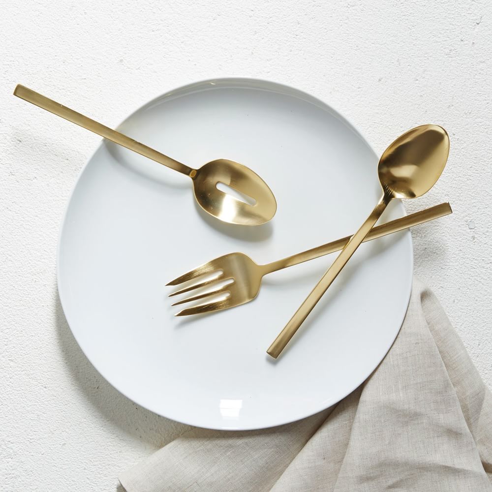 Gold Flatware Hostess Serving Set West Elm