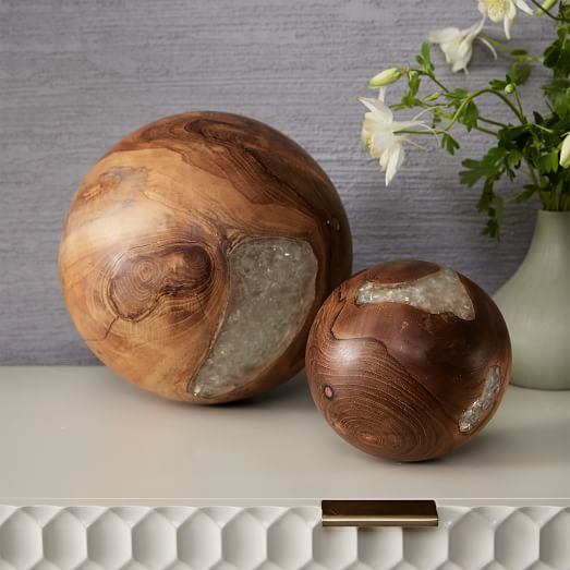 Wood + Resin Sphere, Decorative Accents