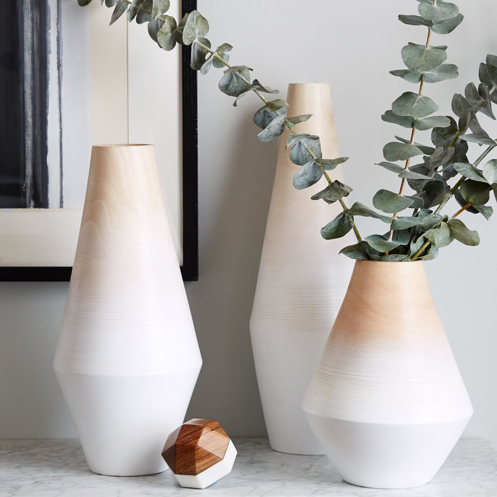 Modern Wood Ombre Vases West Elm