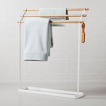 Yamazaki Standing Bath Towel Hanger - Bathroom Towel Hanger Design